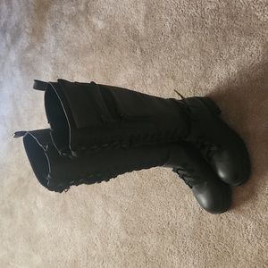 Knee high combat boots